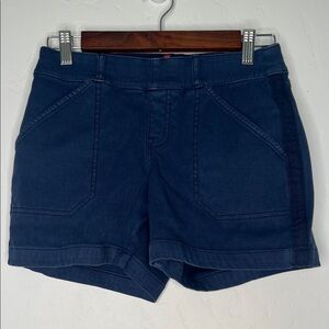 Spanx Stretch Twill Shorts Navy Blue Women's XS